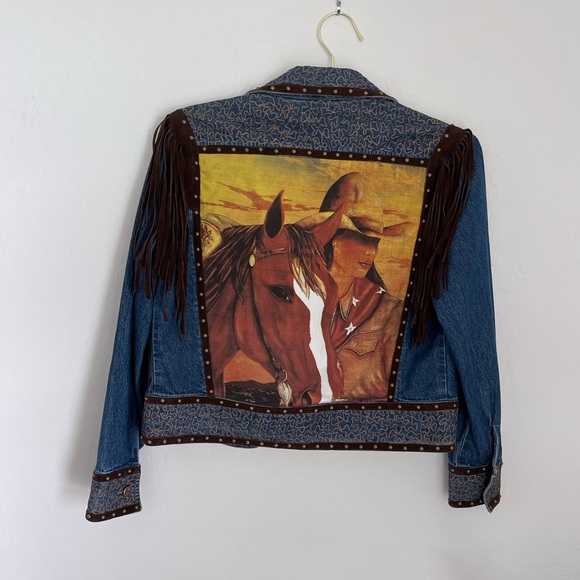 Doreman Burns Vntage Cowgirl Western Fringe Jacket Size Small - Picture 2 of 6